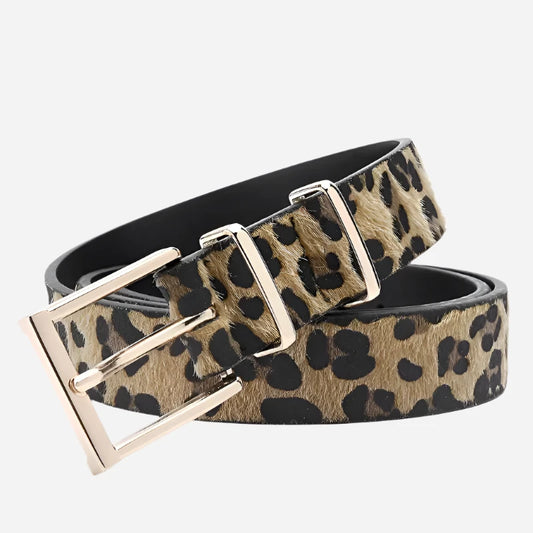 Belt with Leopard Pattern