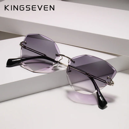 KINGSEVEN Rimless Vintage Sunglasses