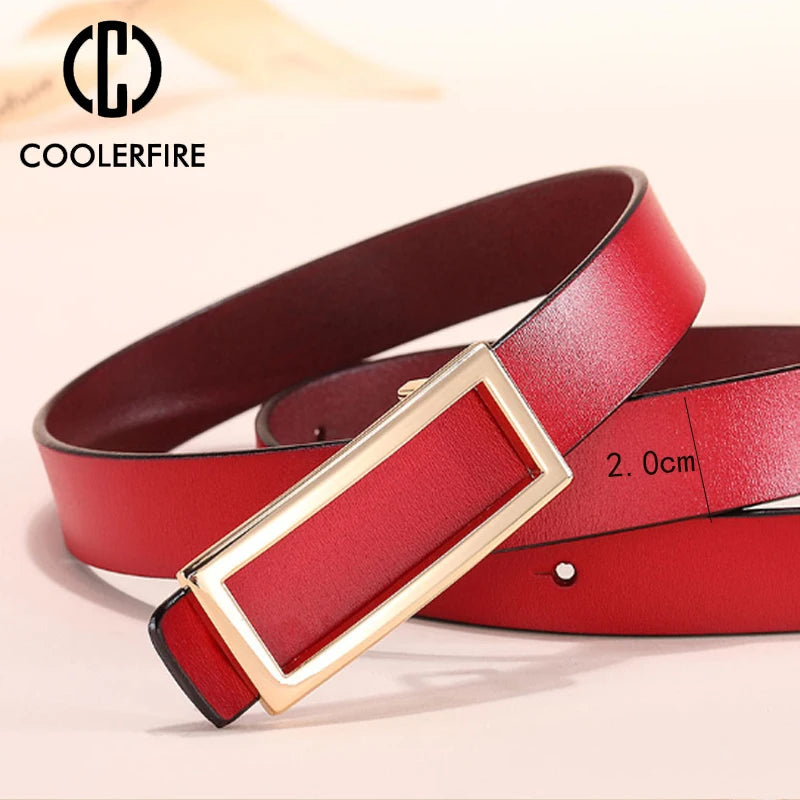 Gold Buckle Skinny Belt for Women