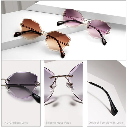 KINGSEVEN Rimless Vintage Sunglasses