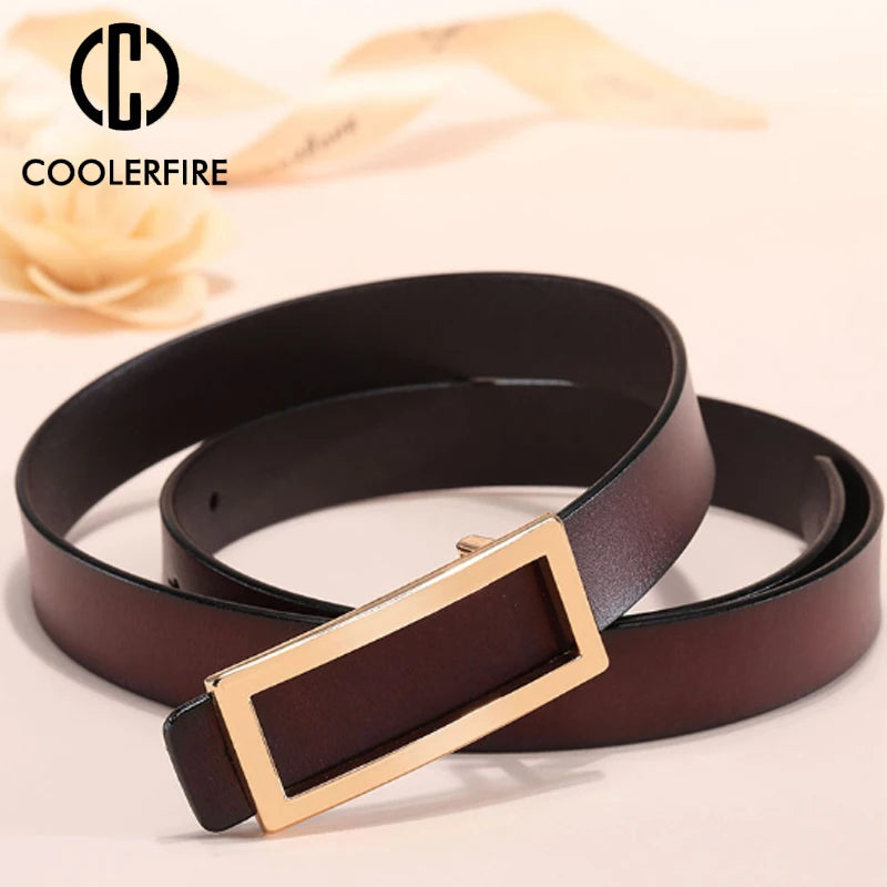 Gold Buckle Skinny Belt for Women