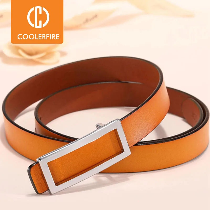 Gold Buckle Skinny Belt for Women