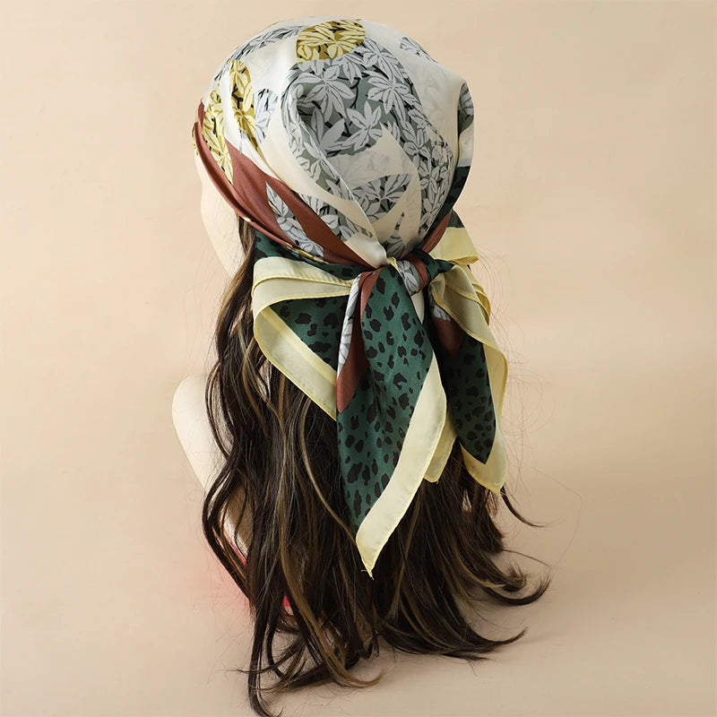 Silk Hair Neck Square Scarf