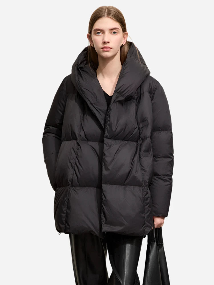 AMII Minimalist Hooded Duck Down Jacket