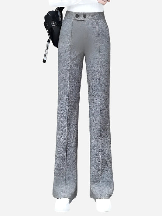 Wool Blend Straight Pants