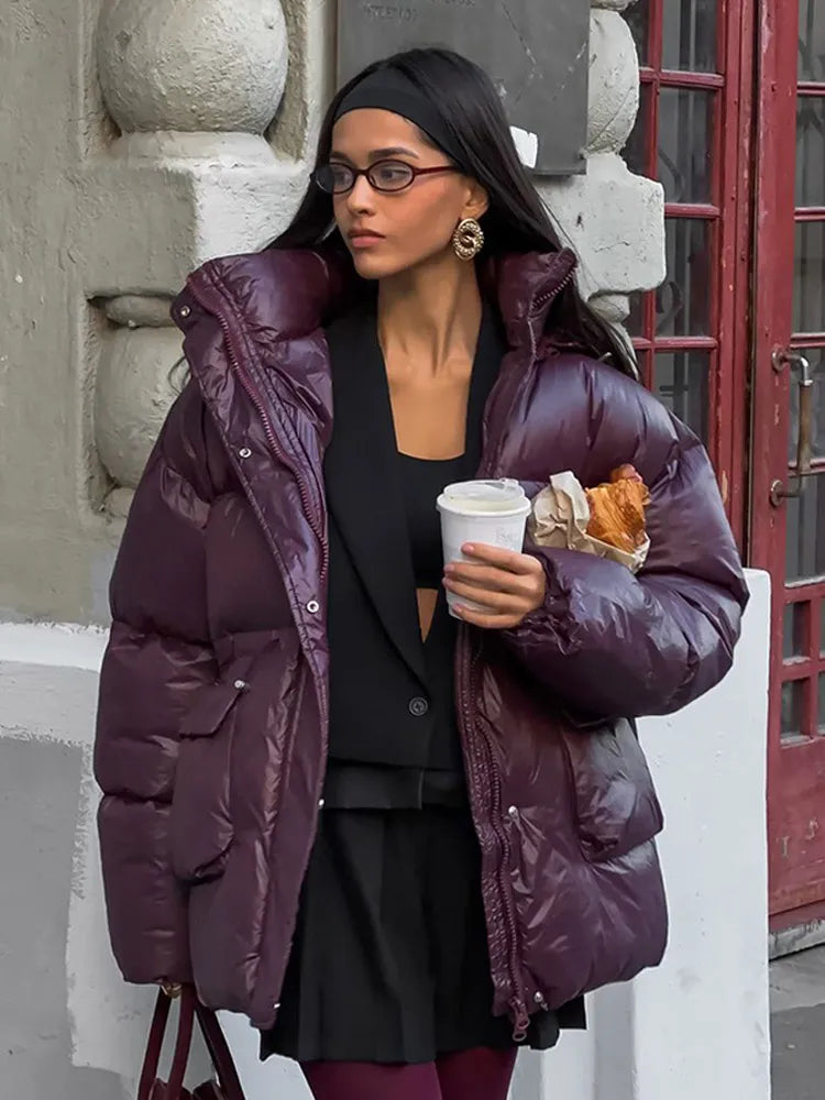 Burgundy Winter Warm Down Jacket