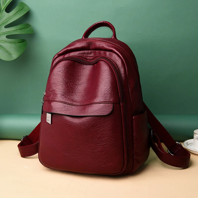 Multifunction Leather Backpack for Women