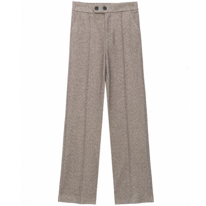 Wool Blend Straight Pants