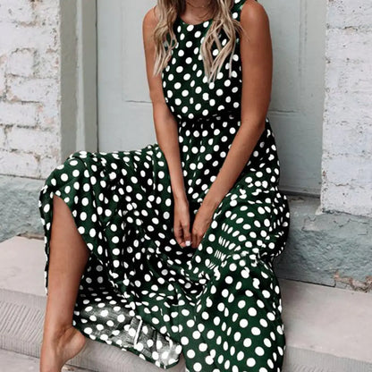 Chic Summer Style: Polka Dot Boho Maxi Dress - SHACNI