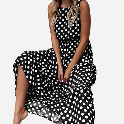 Chic Summer Style: Polka Dot Boho Maxi Dress - SHACNI