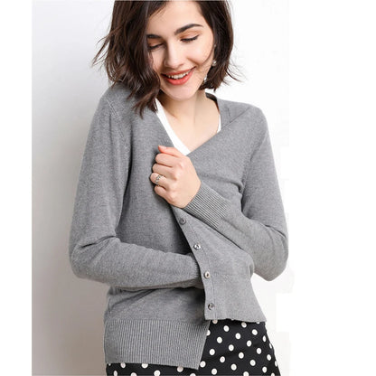 Women's V-Neck Cardigan Knit Sweater