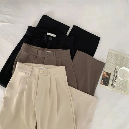 Effortlessly Chic: High Waist Women's Suit Pants - SHACNI