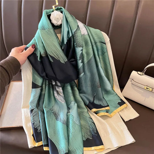 Lotus silk scarf