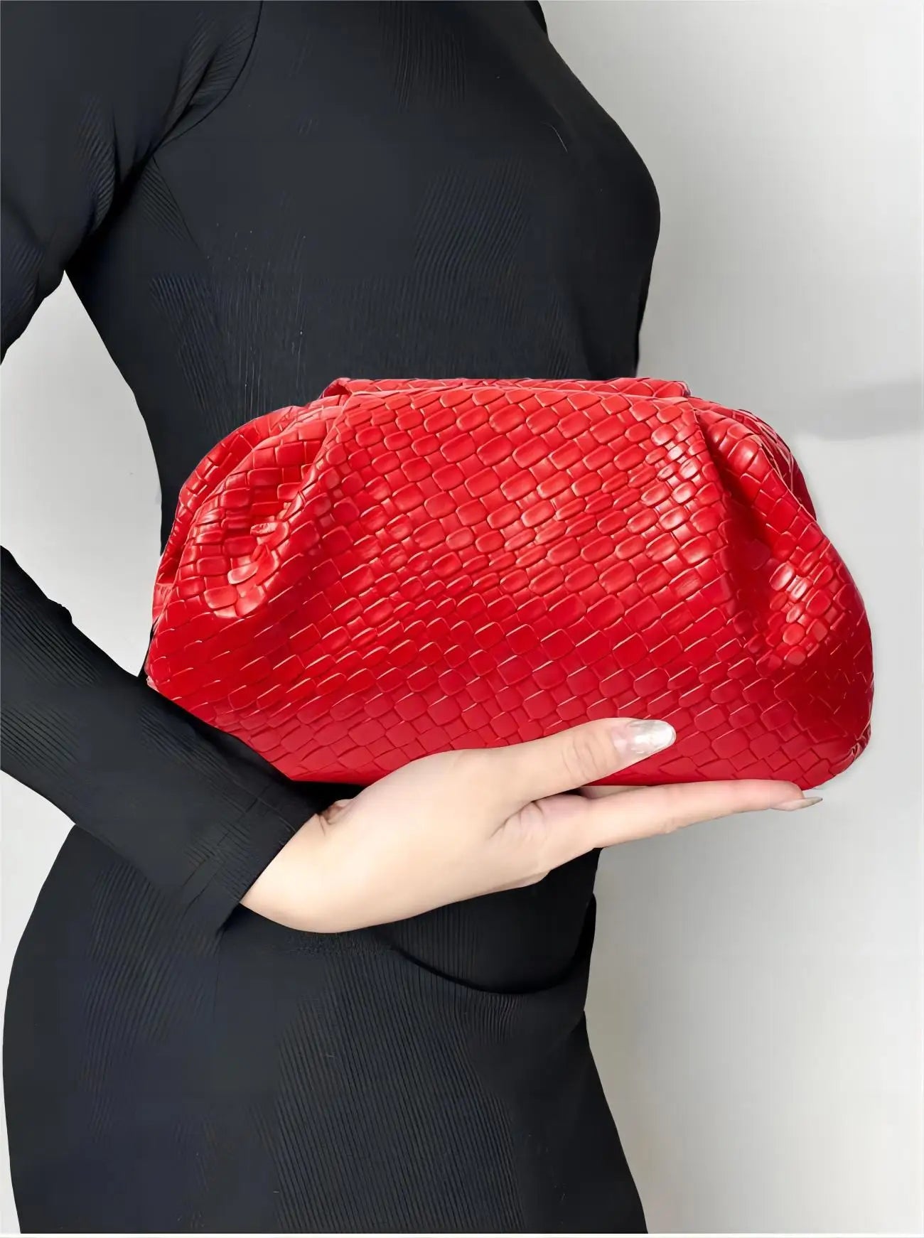 Embossed Woven Handbag