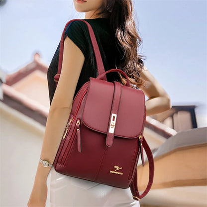 Luxury Women Leather Backpack