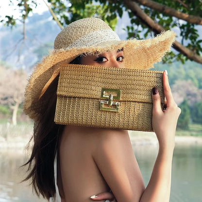 Straw Envelope Beach Bag