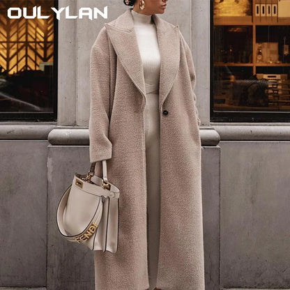 Cozy Winter Lapel Plush Coat