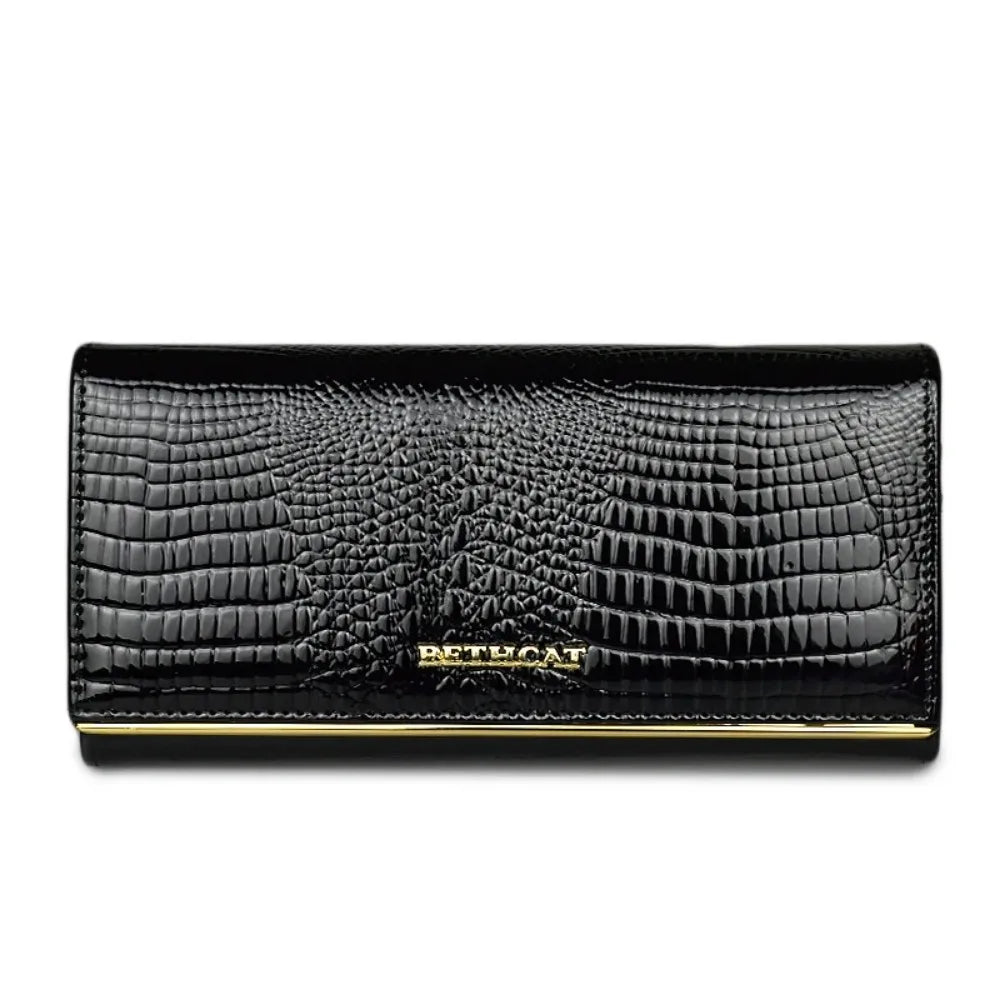 Luxury Genuine Leather Crocodile Pattern Clutch Wallet