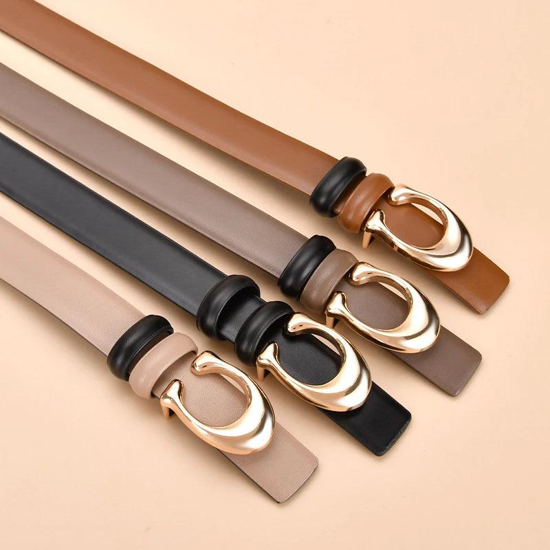 Double-Sided Leather Belt with Alloy Pin Buckle - SHACNI