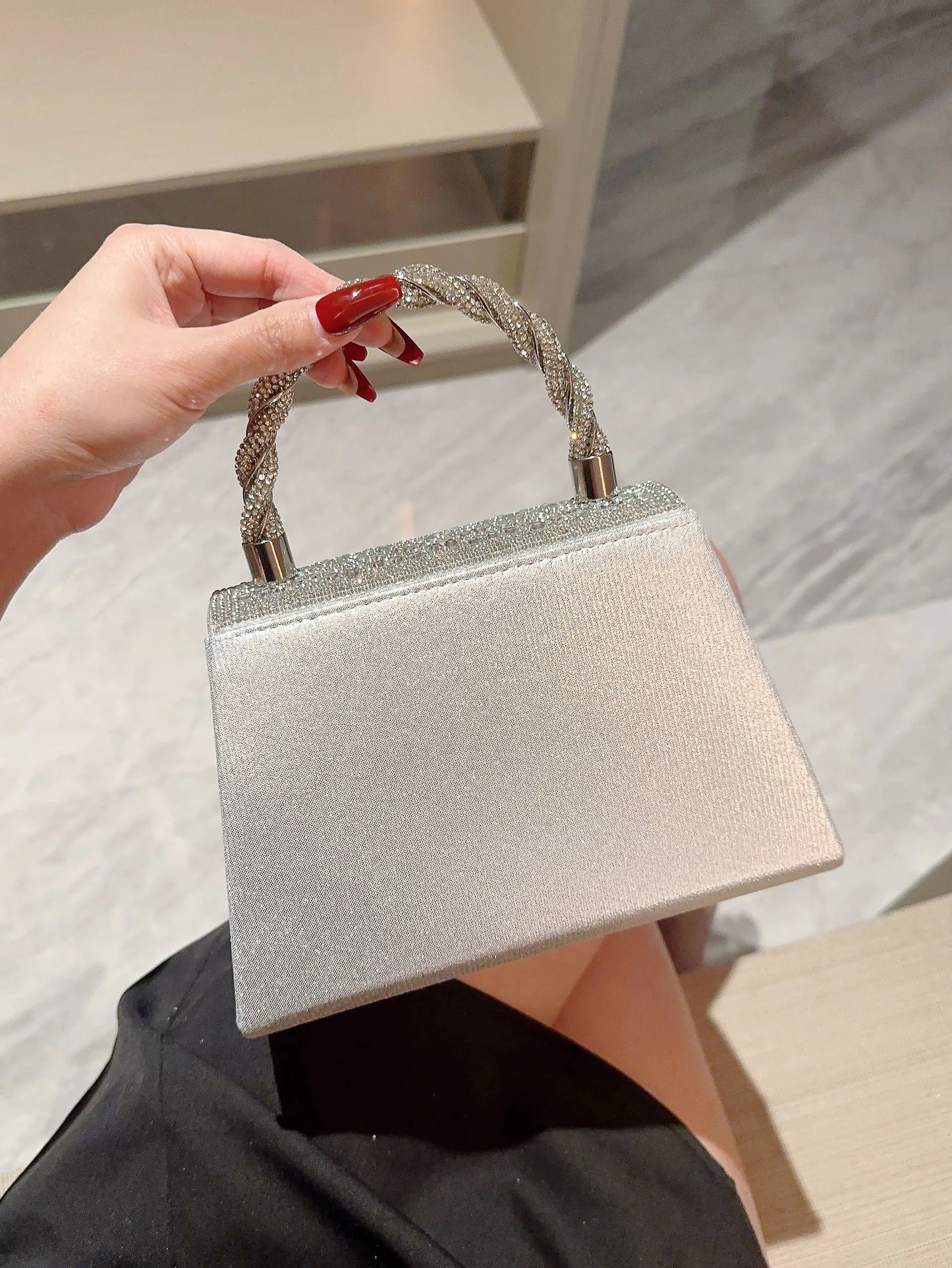 Shiny Diamond Flap Evening Bag