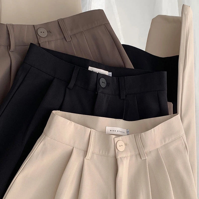 Effortlessly Chic: High Waist Women's Suit Pants - SHACNI