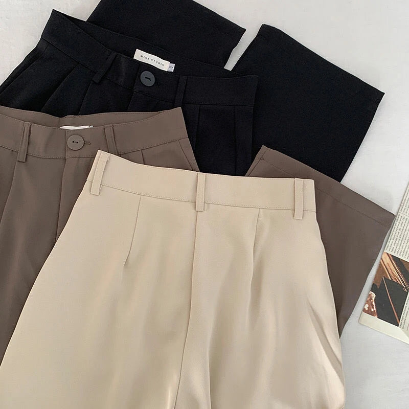 Effortlessly Chic: High Waist Women's Suit Pants - SHACNI