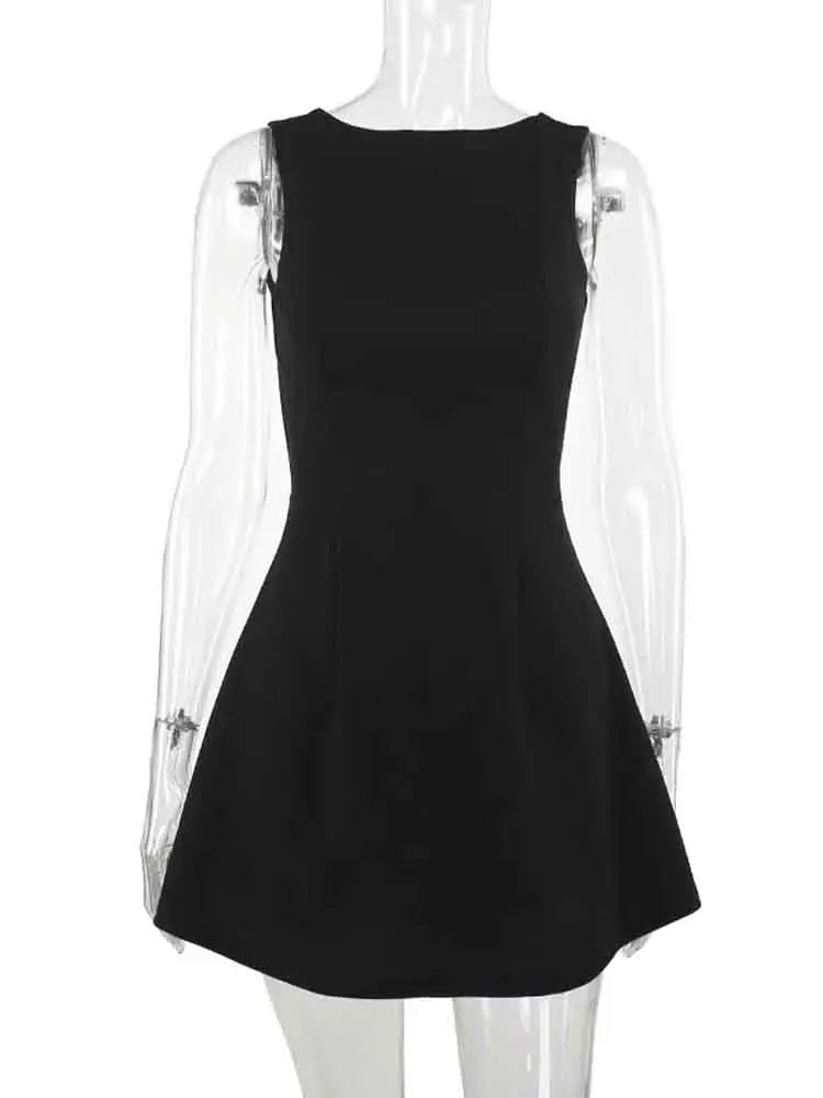 Sleek and Sexy: NIDANSSI Black Backless Party Dress - SHACNI