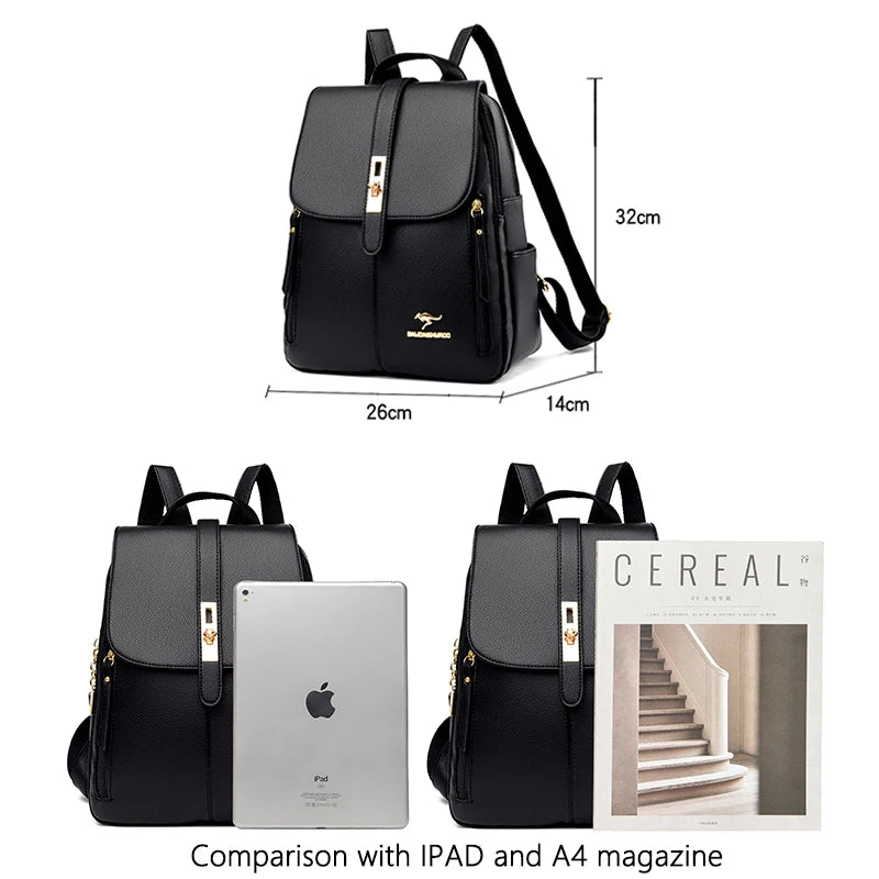 Luxury Women Leather Backpack