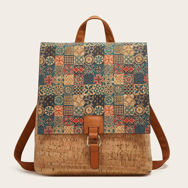 Fashion Vintage Printed Bark Shoulder Backpack