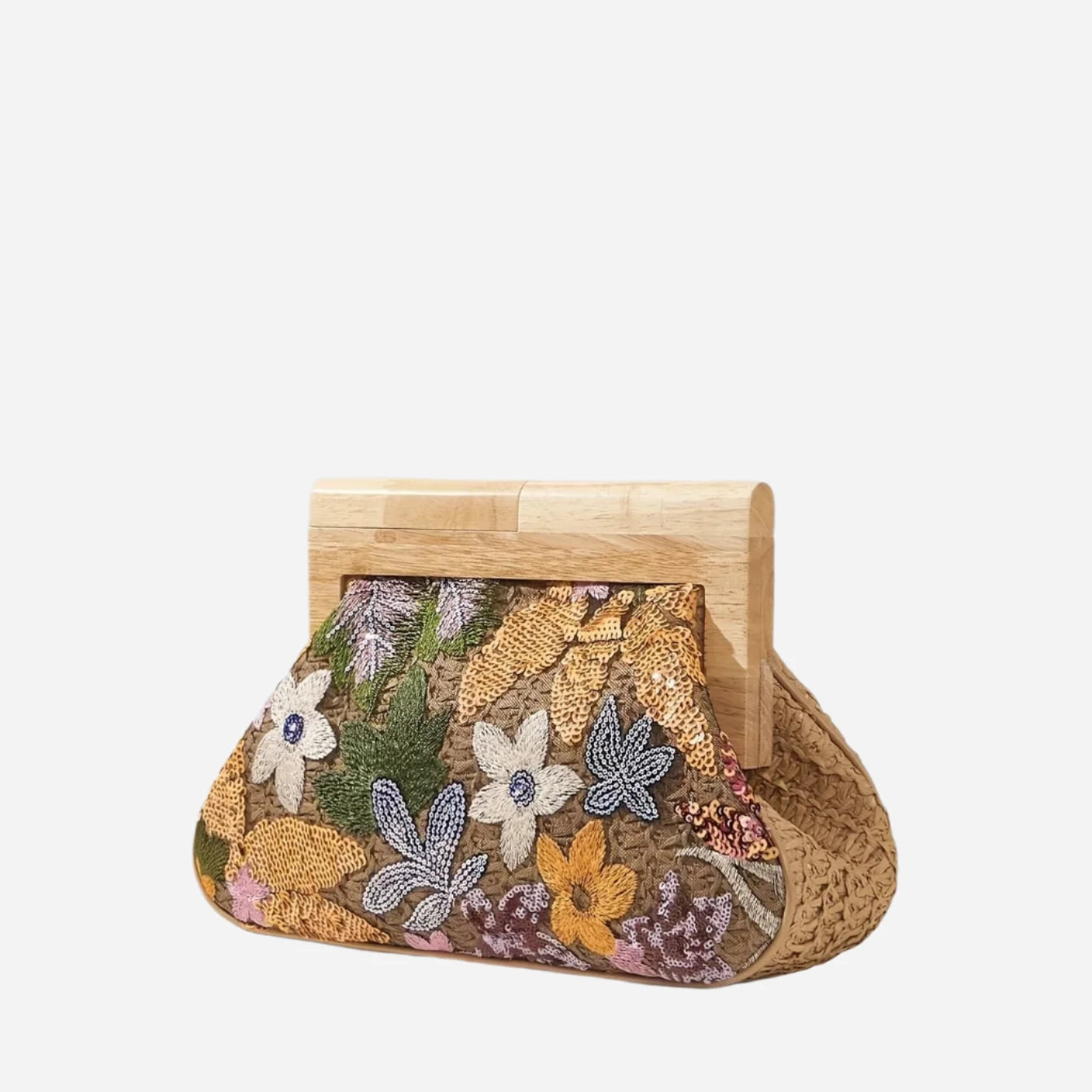 Flower Sequins Decor Clutch Bag