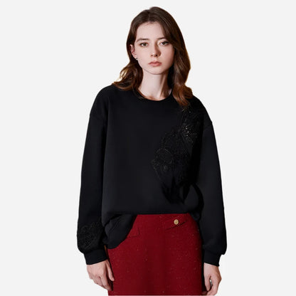 Women's Koi Embroidered Fleece Sweatshirt