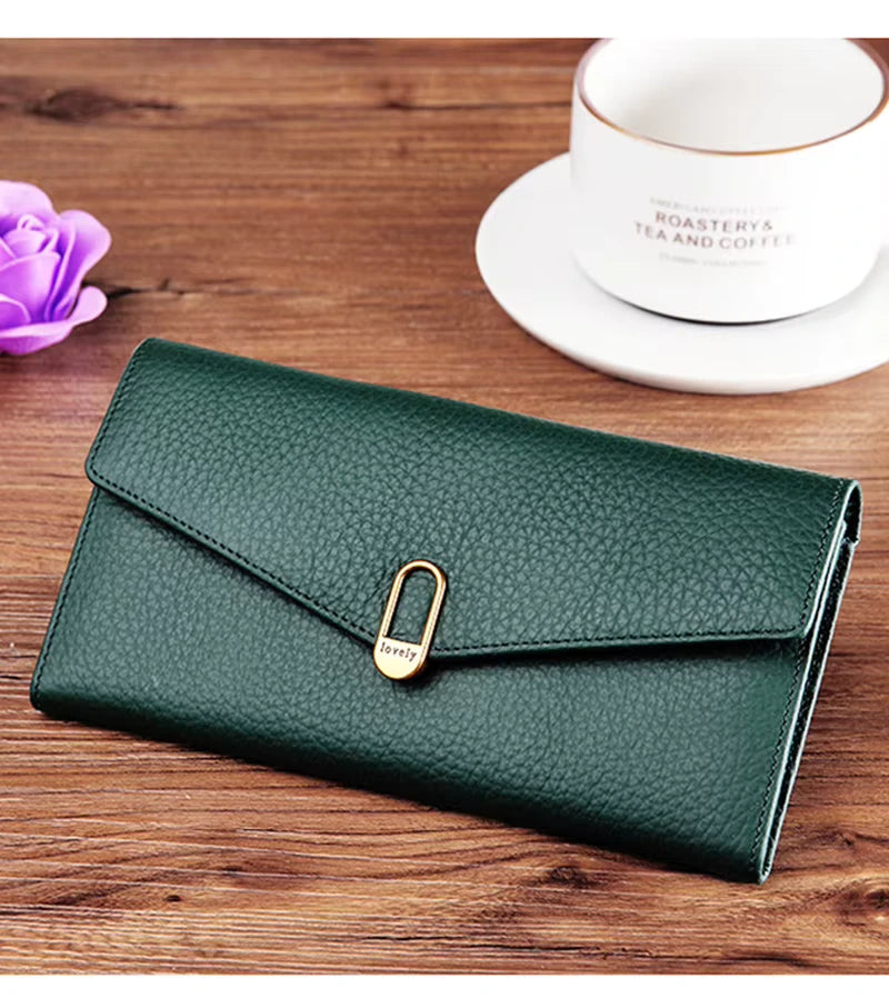 Luxury Genuine Leather RFID Wallet for Women