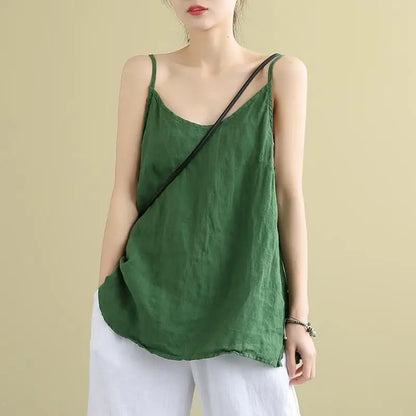 Sun Protection Style: Cotton Linen V-Neck Blouse for Women - SHACNI